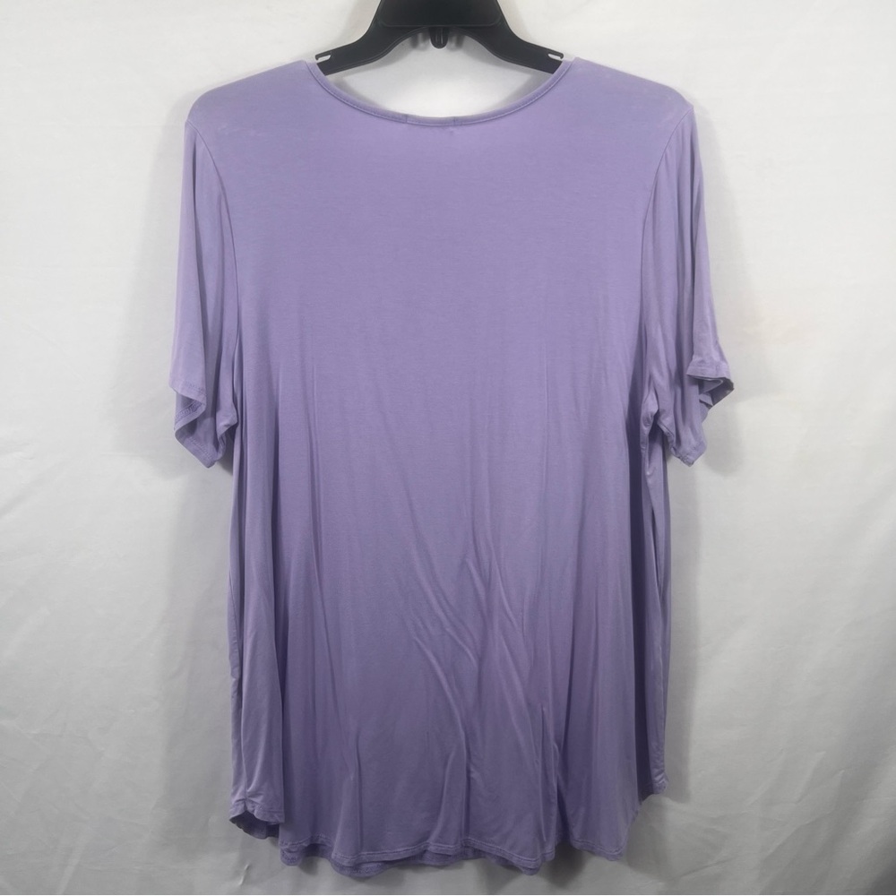 Chic Soul Lavender Crisscross V-Neck Plus Size Blouse 0897 - Picture 4 of 9
